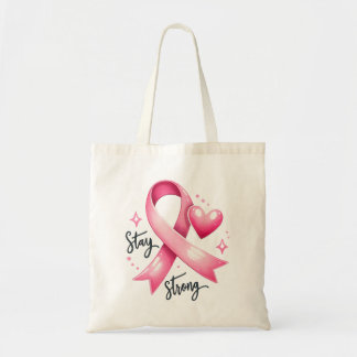 Bolsa Tote Mantenha uma fita rosa forte