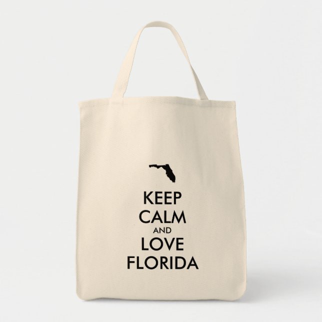 Bolsa Tote MANTER CALM e AMAR FLORIDA personalizável (Frente)