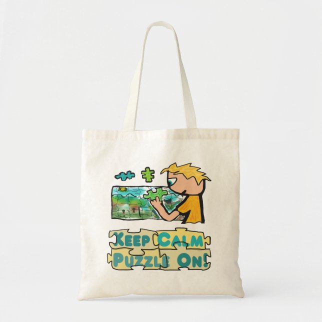 Bolsa Tote Manter Calm Jigsera Quebra-cabeça (Frente)