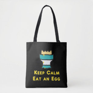 Bolsa Tote Manter Calma Comer Um Ovo