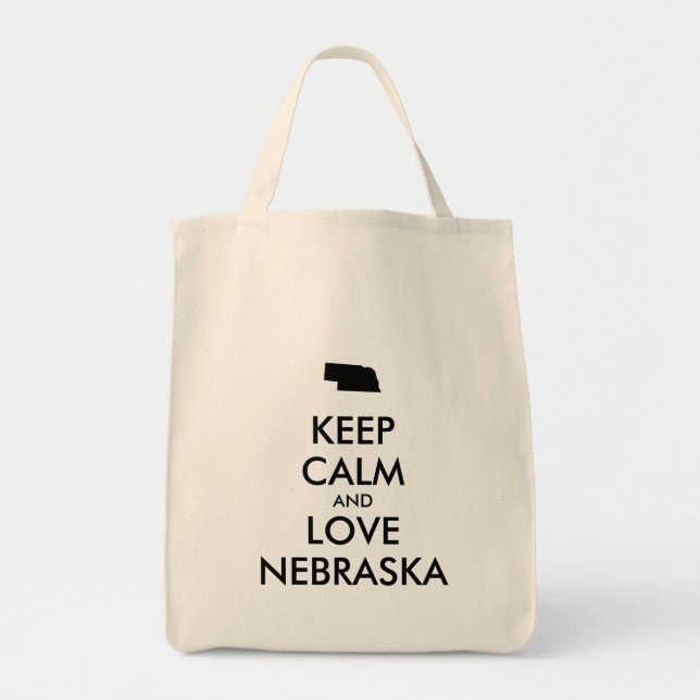 Bolsa Tote MANTER CALMA E AMAR NEBRASKA personalizáveis (Frente)
