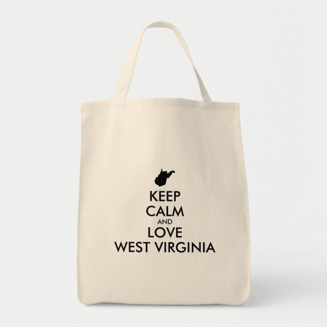 Bolsa Tote MANTER CALMA E AMAR VIRGÍNIA OCIDENTAL personalizá (Frente)