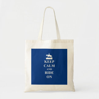Bolsa Tote Manter calma e andar (azul)
