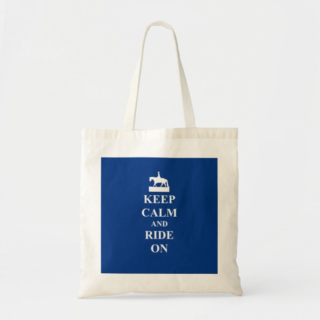 Bolsa Tote Manter calma e andar (azul) (Frente)