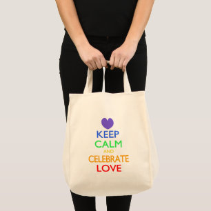 Bolsa Tote Manter Calmo e Celebrar Amor