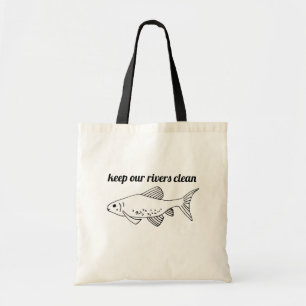 Bolsa Tote Manter os rios em ambiente limpo Peixe ecológico