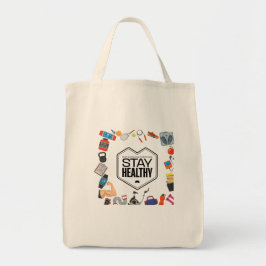 Bolsa Tote manter um design de motivação saudável