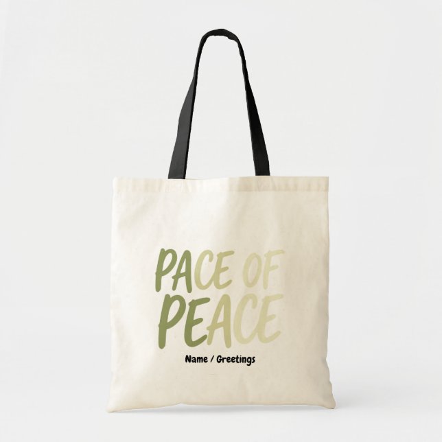 Bolsa Tote Mantra de Mindfulness de Vida Lenta Verde do Ritmo (Frente)