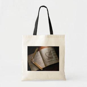 Bolsa Tote Manual e régua do cálculo do arquiteto do