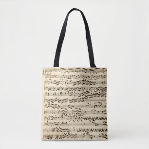 Bolsa Tote Manuscrito da música clássica com assinaturas do