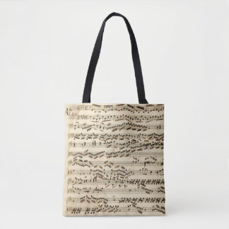 Bolsa Tote Manuscrito da música clássica com assinaturas dos