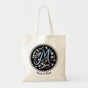Bolsa Tote Manuscrito em alfabeto M Monograma