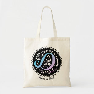 Bolsa Tote Manuscrito em alfabeto Q Monograma