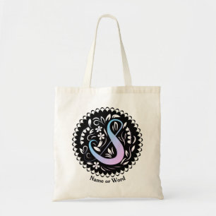 Bolsa Tote Manuscrito em alfabeto S Monograma