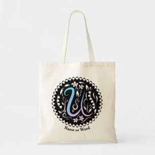 Bolsa Tote Manuscrito em alfabeto U Monograma