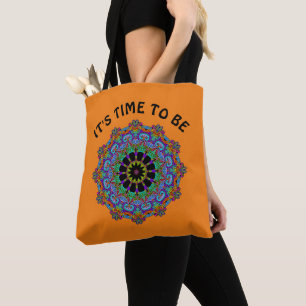 Bolsa Tote Manuscrito Mandala Relógio Face 24