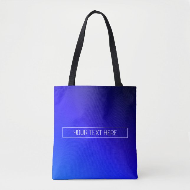 Bolsa Tote Mão Azul Brilhante Moderno e Gradiente Roxo (Frente)