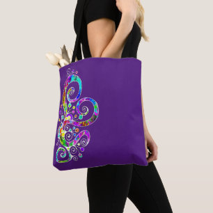 Bolsa Tote Mão Cardíaca Espiral Pintada Design 2