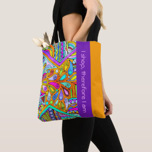 Bolsa Tote Mão Desenhada Por EDDArt - Blah Blah Blah 1