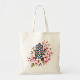 Bolsa Tote Mão Hamsa com Flor de Cerejeira Sakura & Olho do M