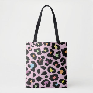 Bolsa Tote mão-leopardo-selvagem, colorido, exótica, puxada r
