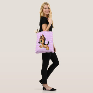 Bolsa Tote Mão na moda sacola tirada do rosa do cão ambos