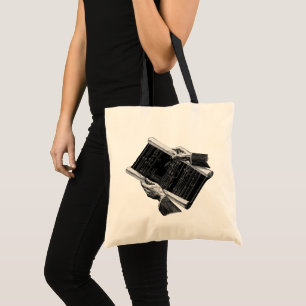 Bolsa Tote Mãos com plantas arquitetônicas azuis, Negócios Vi