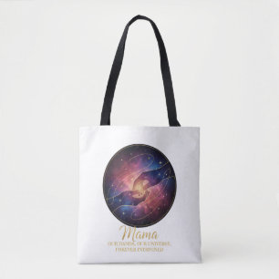 Bolsa Tote Mãos da Mamãe Celestial Galáxia Universo