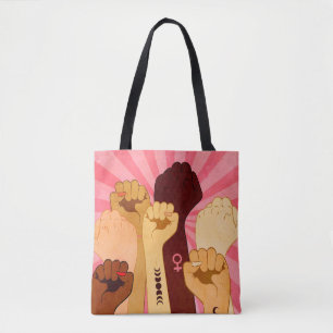 Bolsa Tote Mãos femininas com punho levantado