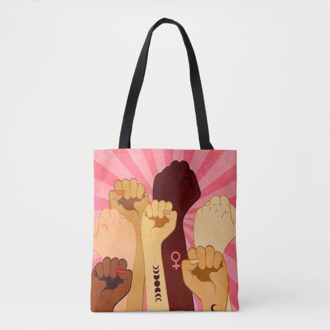 Bolsa Tote Mãos femininas com punho levantado (Frente)