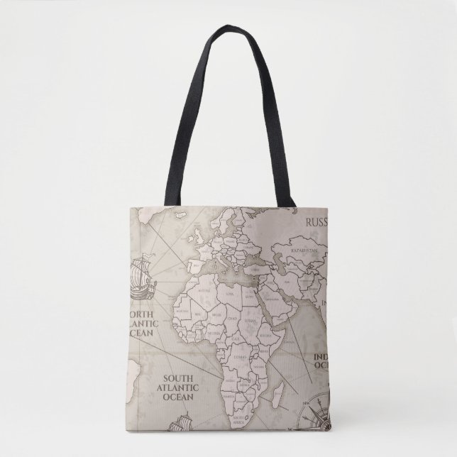 Bolsa Tote mapa antigo (Frente)