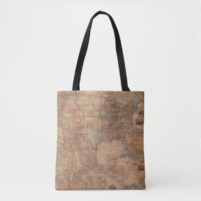 Bolsa Tote Mapa antigo antigo inspirado (13) (Frente)