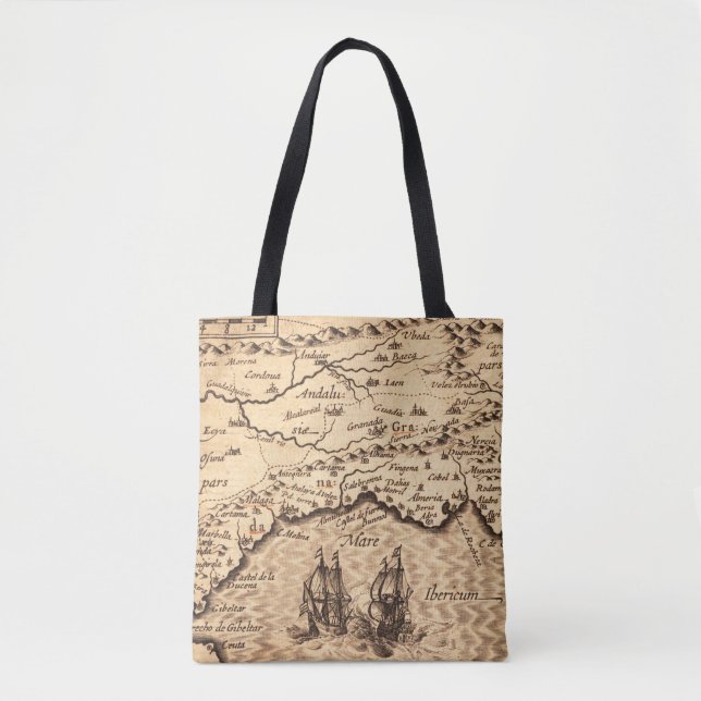 Bolsa Tote Mapa antigo antigo inspirado (3) (Frente)