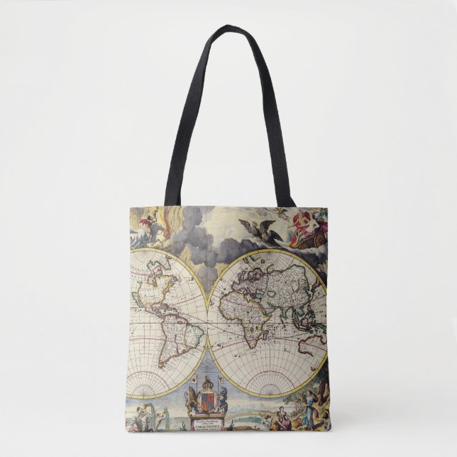 Bolsa Tote Mapa antigo antigo inspirado (4) (Frente)