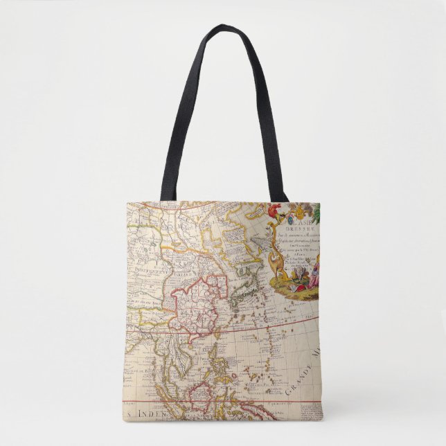 Bolsa Tote Mapa antigo antigo inspirado (6) (Frente)