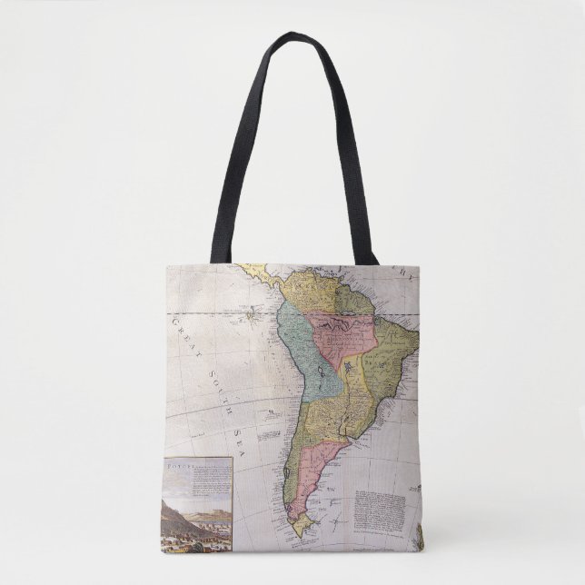 Bolsa Tote Mapa antigo antigo inspirado (8) (Frente)