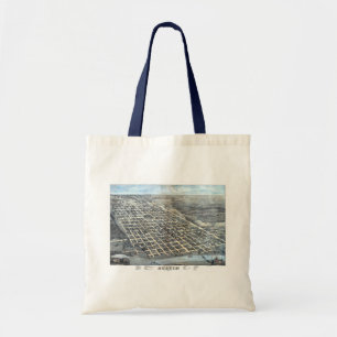 Bolsa Tote Mapa Antigo da Cidade de Austin, Texas de 1873 vis