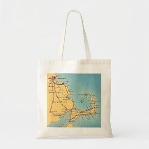 Bolsa Tote Mapa Antigo de Cape Cod em Boston