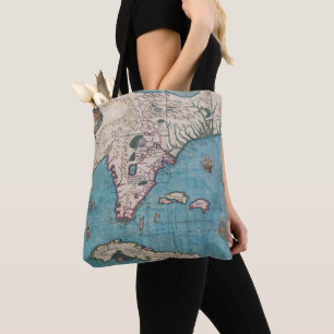 Bolsa Tote Mapa antigo de Florida e de Cuba