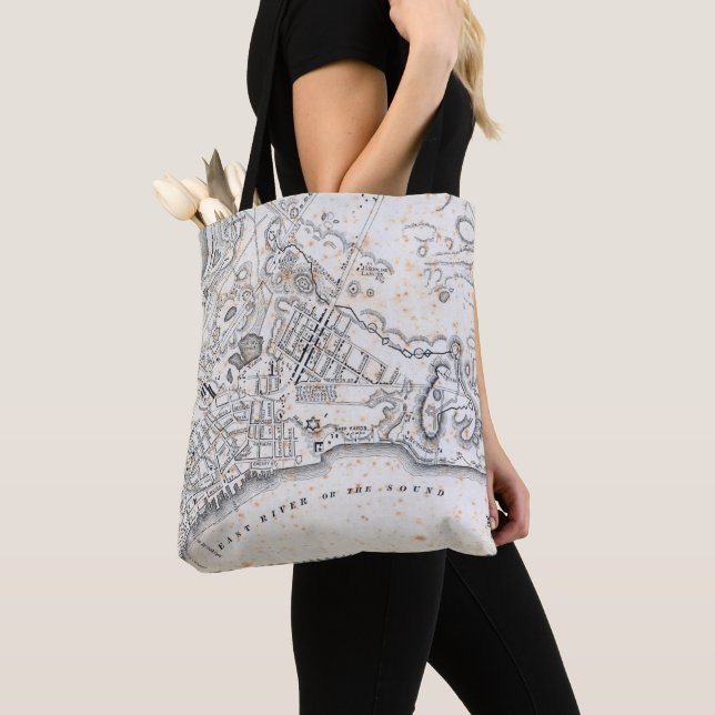 Bolsa Tote Mapa antigo de New York (Close Up)
