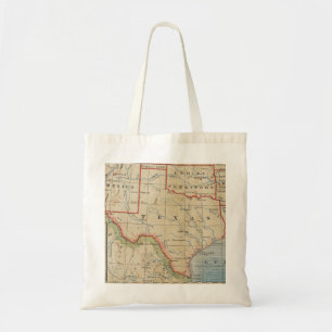 Bolsa Tote Mapa antigo do Texas com Towns and Rivers
