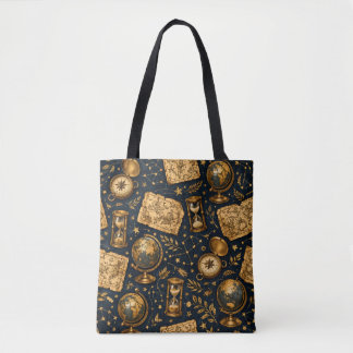 Bolsa Tote Mapa Celestial Vintage e Padrão de Astronomia