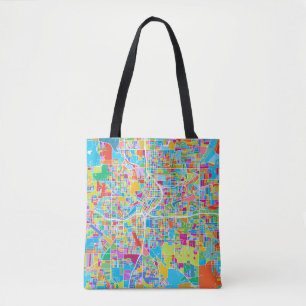 Bolsa Tote Mapa colorido de Atlanta