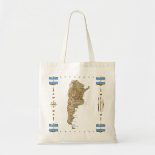Bolsa Tote Mapa da Argentina + Saco de Sinalizadores