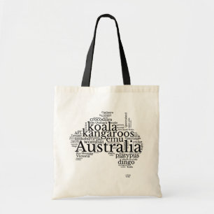 Bolsa Tote Mapa da Austrália de Arte Word