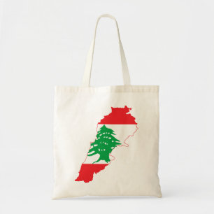 Bolsa Tote Mapa da bandeira de Líbano
