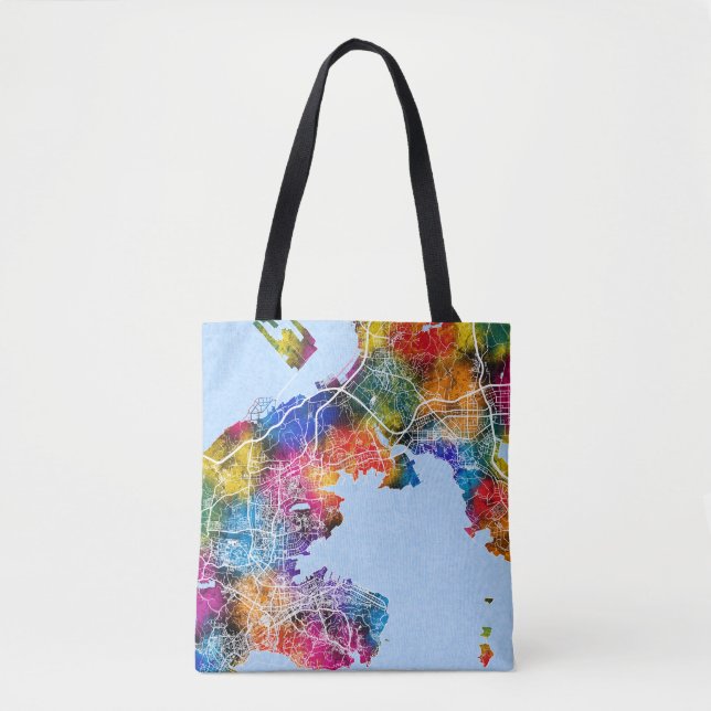Bolsa Tote Mapa da Cidade da China Dalian (Frente)