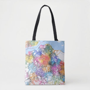 Bolsa Tote Mapa da Cidade da República Democrática do Congo e