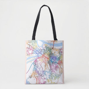 Bolsa Tote Mapa da Cidade da Sérvia de Belgrado