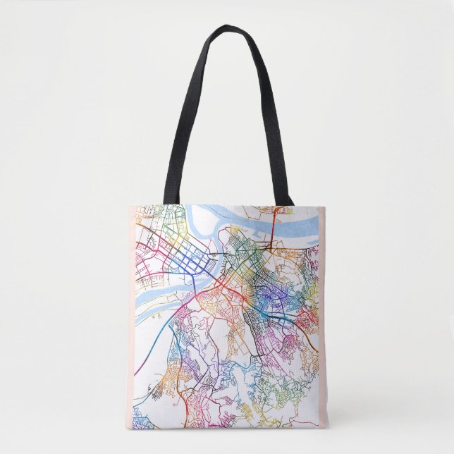 Bolsa Tote Mapa da Cidade da Sérvia de Belgrado (Frente)